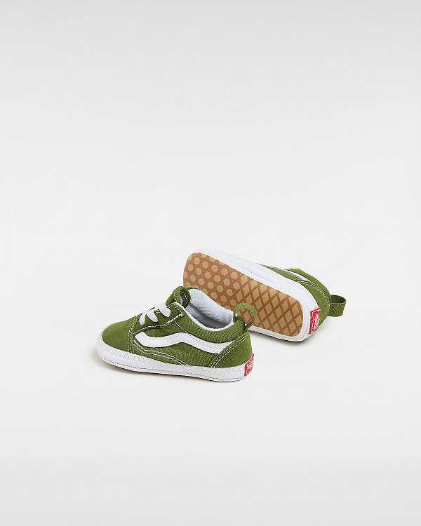 Green Kids' Vans Old Skool Crib (0-1 Years) Sneakers Canada | VN1403782