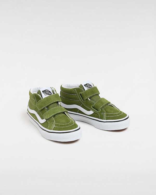 Green Kids' Vans Sk8-Mid Reissue Hook and Loop (4-8 years) Sneakers Canada | VN0297684