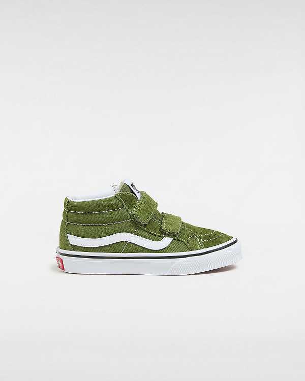 Green Kids\' Vans Sk8-Mid Reissue Hook and Loop (4-8 years) Sneakers Canada | VN0297684