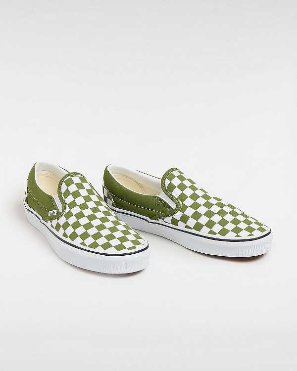 Green Men Vans Classic Checkerboard Slip On Shoes Canada | VN4389072
