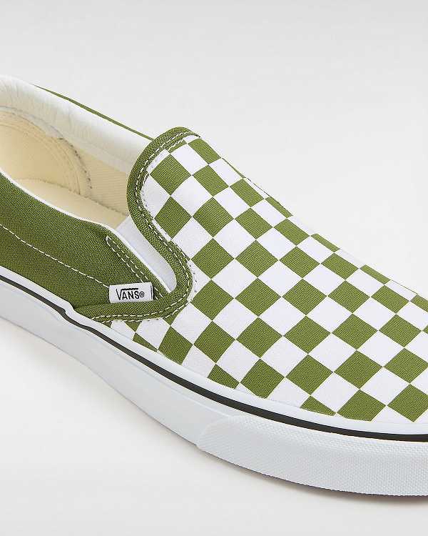 Green Men Vans Classic Checkerboard Slip On Shoes Canada | VN4389072