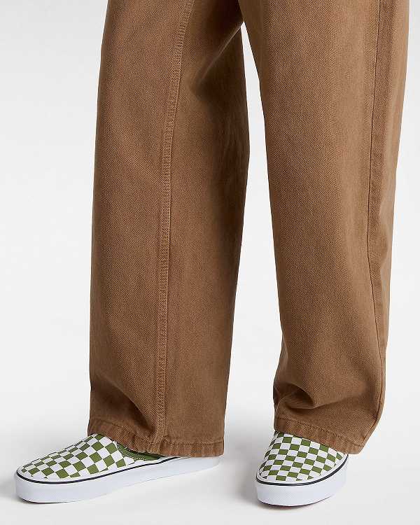 Green Men Vans Classic Checkerboard Slip On Shoes Canada | VN4389072