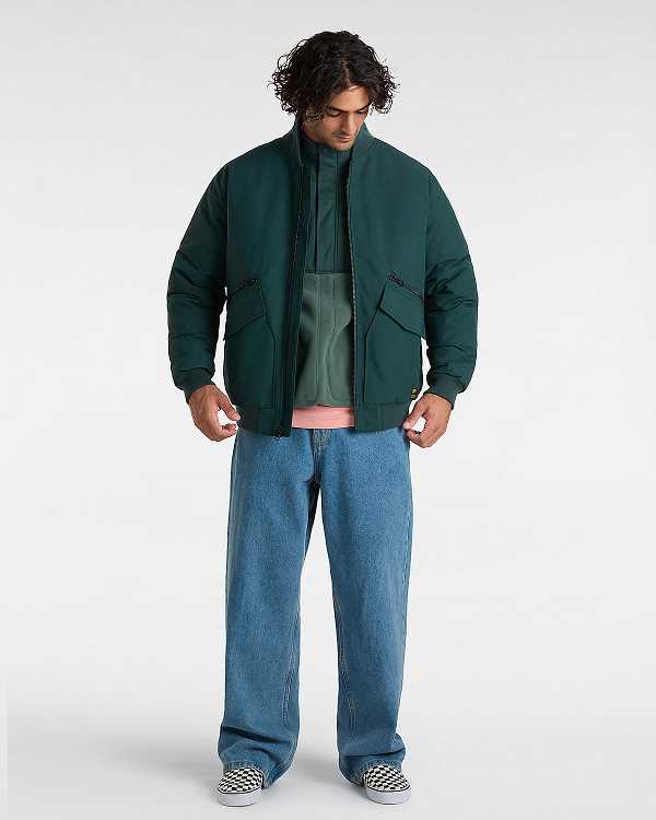 Green Men Vans Clifton Down Bomber Jackets Canada | VN4589073
