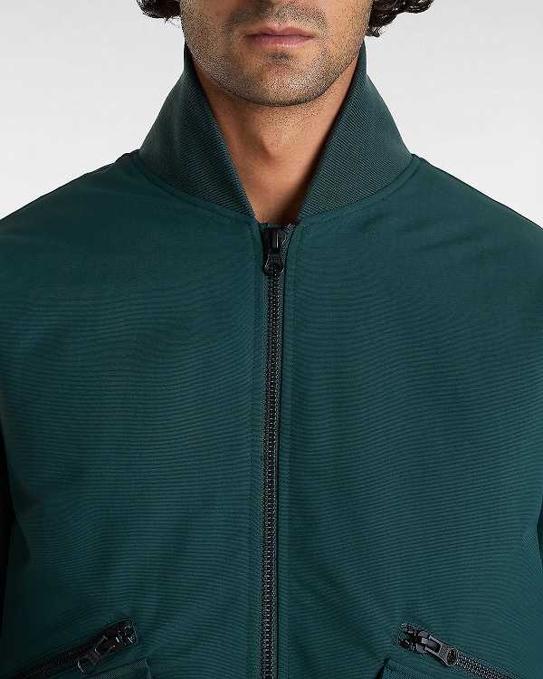 Green Men Vans Clifton Down Bomber Jackets Canada | VN4589073