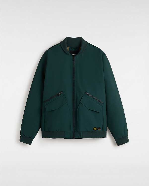 Green Men Vans Clifton Down Bomber Jackets Canada | VN4589073