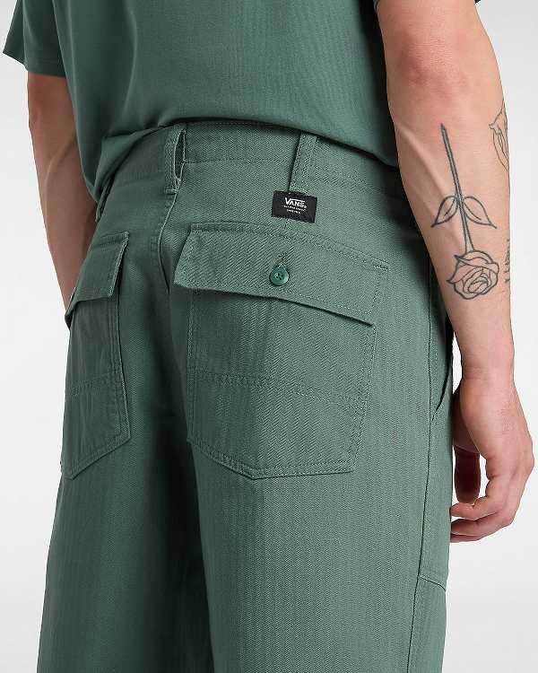 Green Men Vans Fatigue Loose Tapered Pants Canada | VN2109745