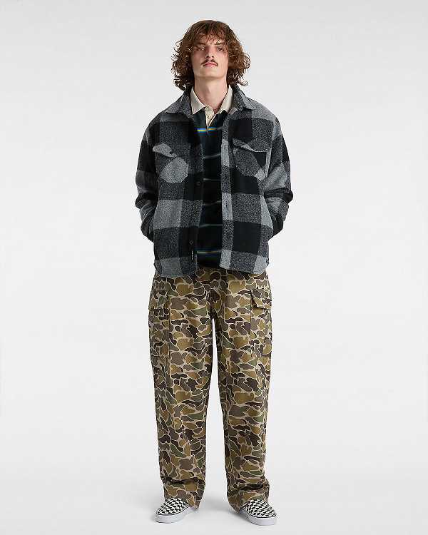 Green Men Vans Gatewood Rugby Stripe Long Sleeve Shirts Canada | VN7386915