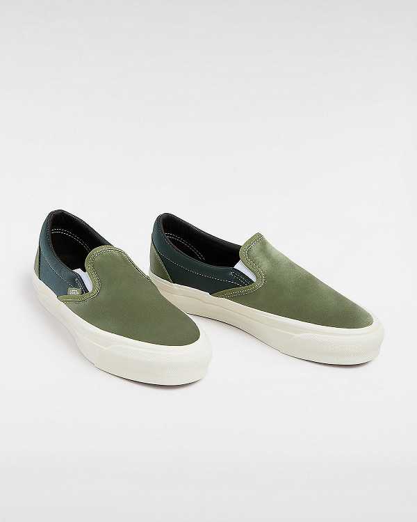 Green Men Vans Premium 98 Satin Slip On Shoes Canada | VN5619482
