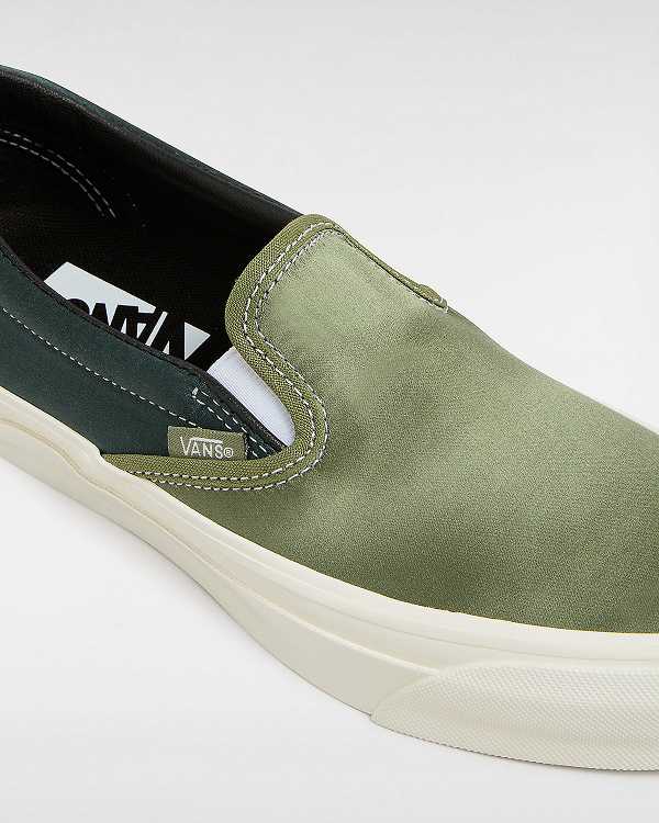 Green Men Vans Premium 98 Satin Slip On Shoes Canada | VN5619482