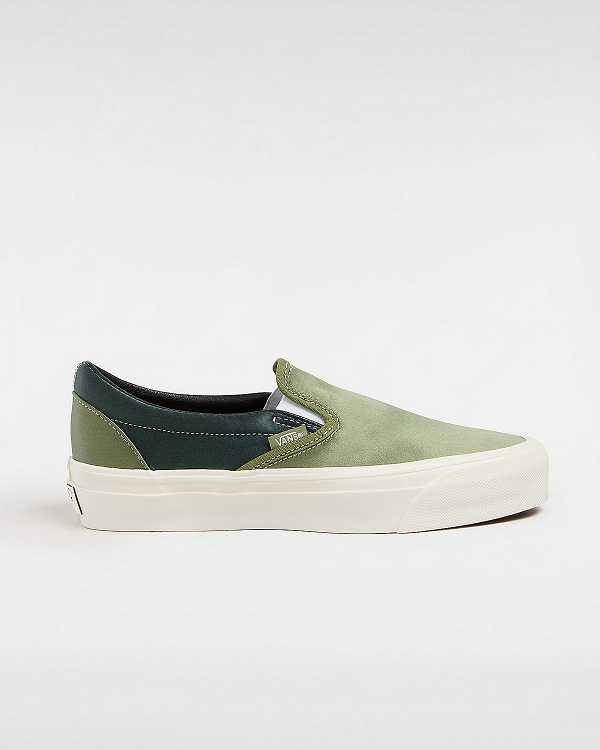 Green Men Vans Premium 98 Satin Slip On Shoes Canada | VN5619482