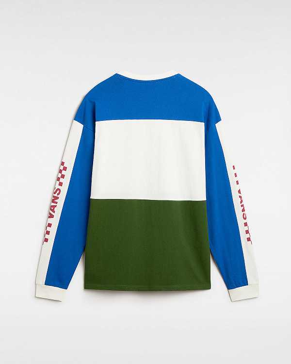 Green Men Vans Premium Branded Panel Long Sleeve T Shirts Canada | VN3158426