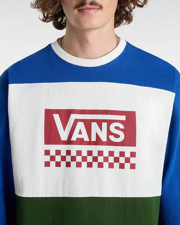 Green Men Vans Premium Branded Panel Long Sleeve T Shirts Canada | VN3158426