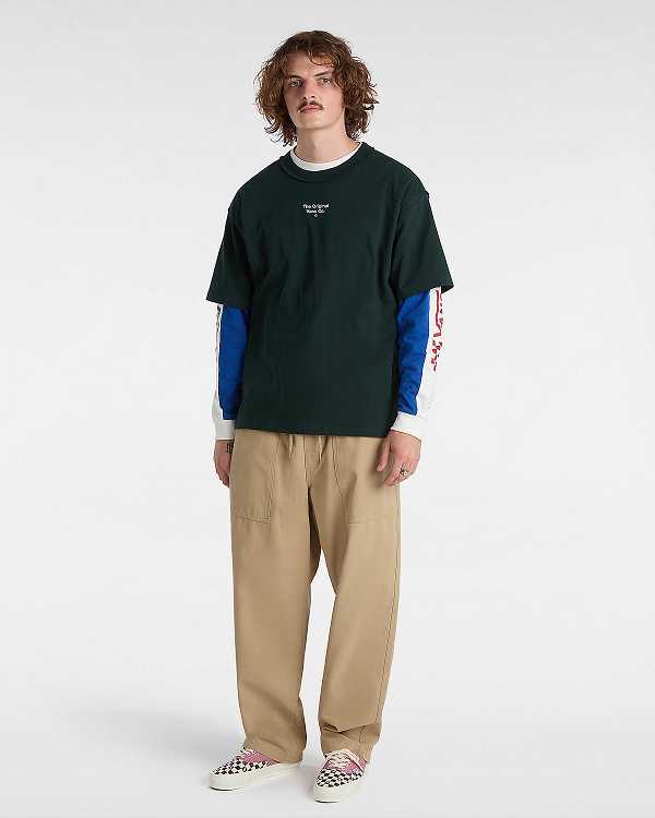 Green Men Vans Premium Original Salton Short Sleeve T Shirts Canada | VN3540617