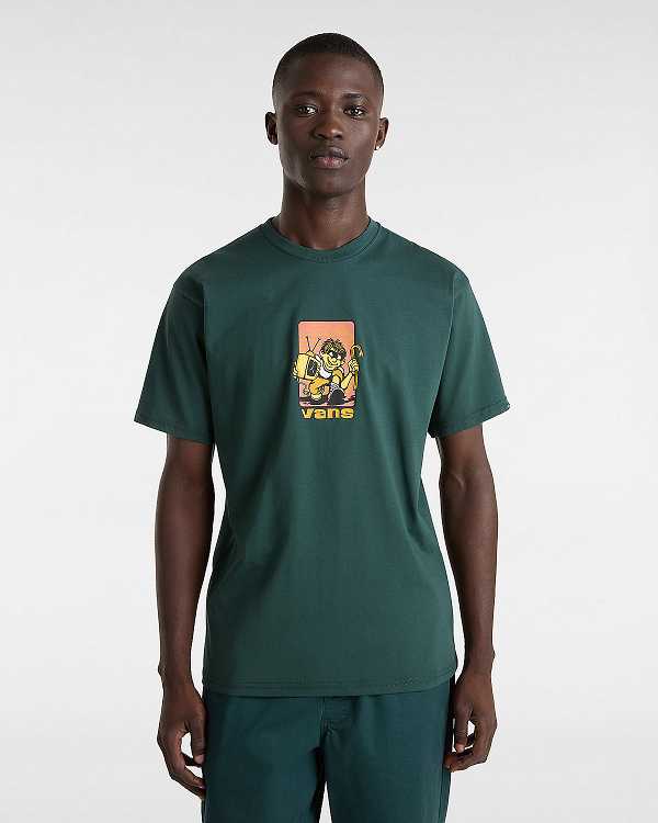 Green Men Vans Robbie T Shirts Canada | VN8051967
