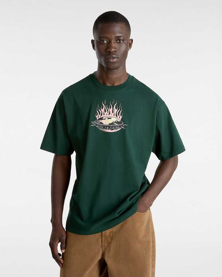 Green Men Vans Skate Global Dominance T Shirts Canada | VN8607451