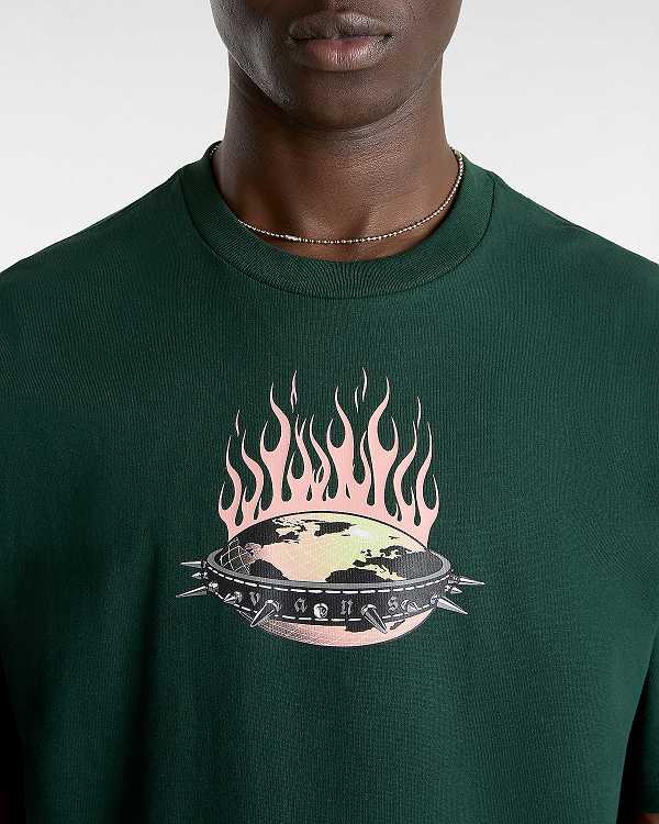 Green Men Vans Skate Global Dominance T Shirts Canada | VN8607451