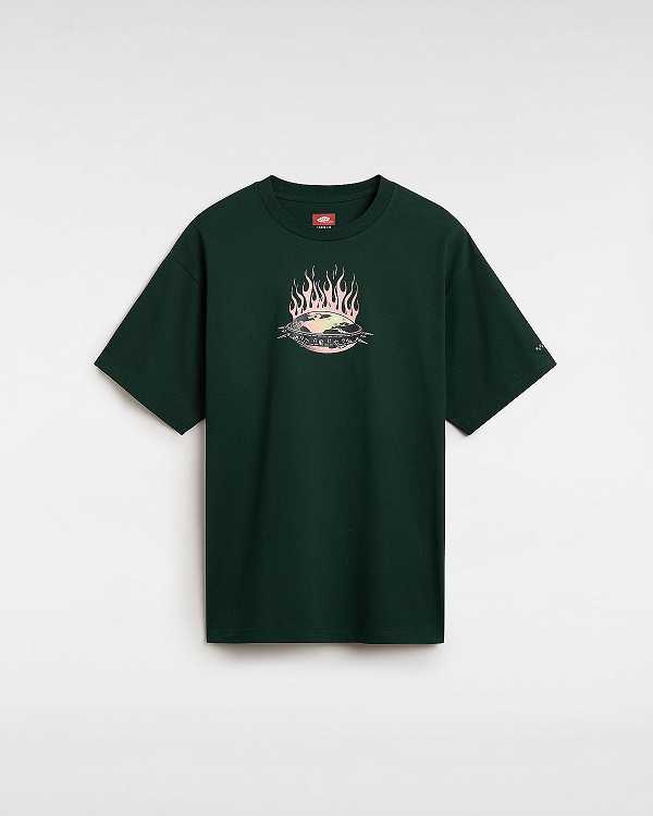 Green Men Vans Skate Global Dominance T Shirts Canada | VN8607451
