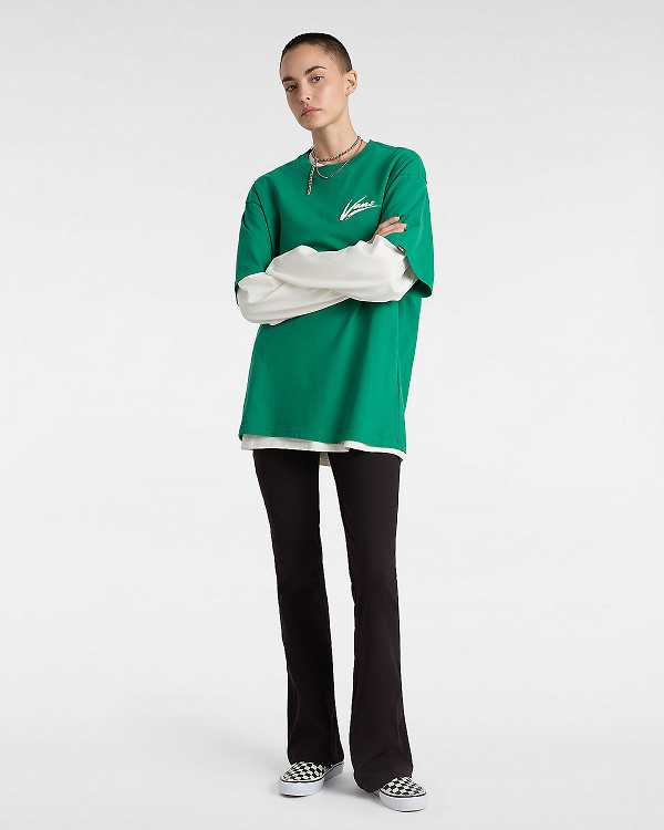 Green Women Vans Dettori Loose Fit T Shirts Canada | VN1247630