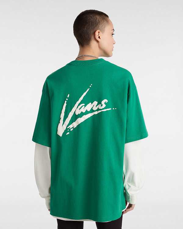 Green Women Vans Dettori Loose Fit T Shirts Canada | VN1247630