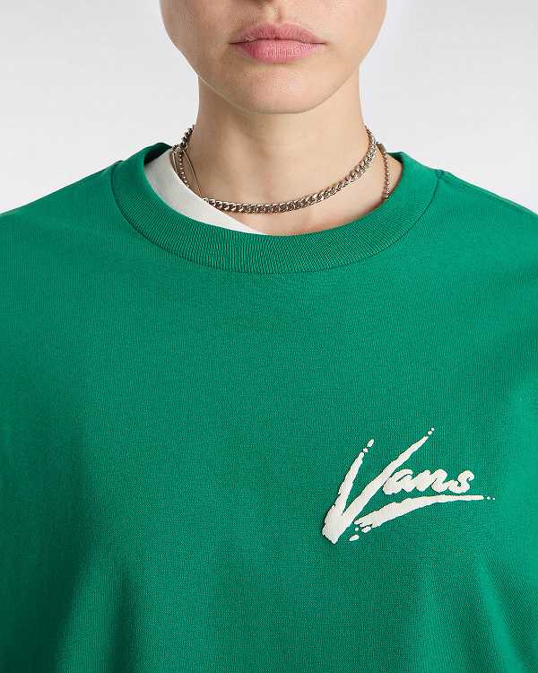 Green Women Vans Dettori Loose Fit T Shirts Canada | VN1247630
