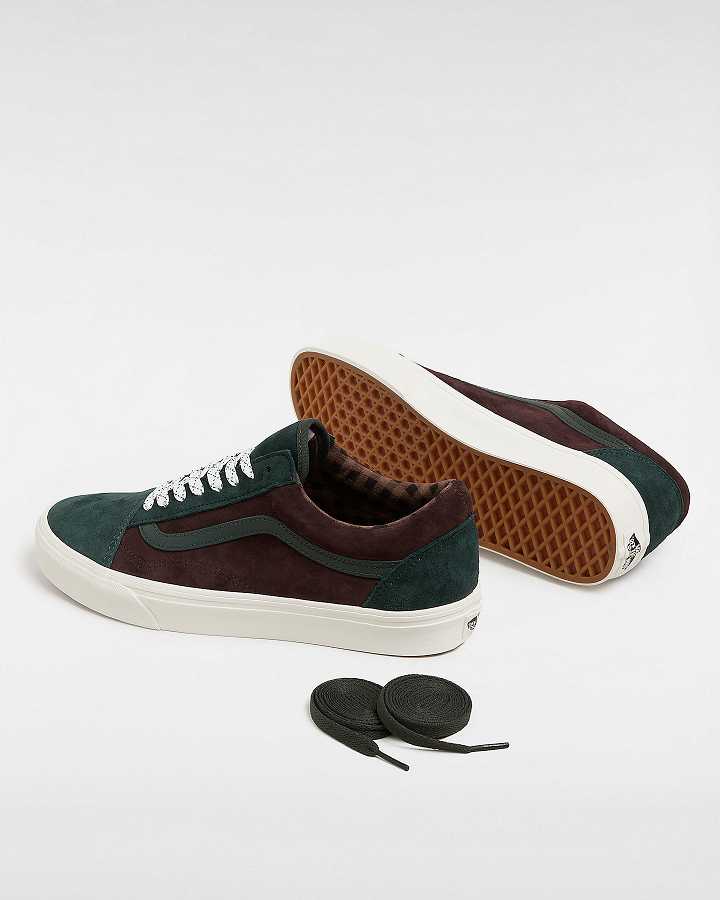 Green Women Vans Old Skool Pig Suede Sneakers Canada | VN1729546