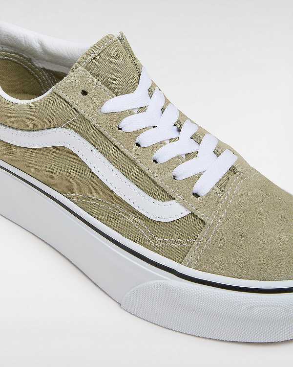Green Women Vans Old Skool Platform Shoes Canada | VN7438912