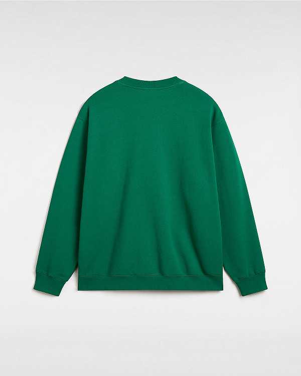 Green Women Vans Original Standards Varsity Loose Crew Sweatshirt Canada | VN3851609
