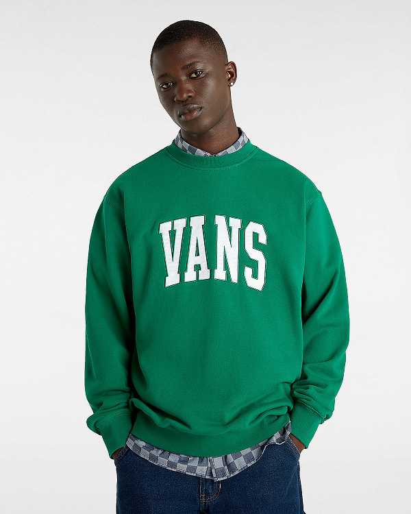 Green Women Vans Original Standards Varsity Loose Crew Sweatshirt Canada | VN3851609