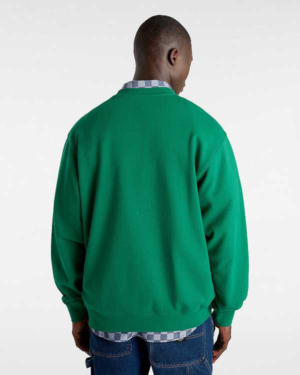 Green Women Vans Original Standards Varsity Loose Crew Sweatshirt Canada | VN3851609