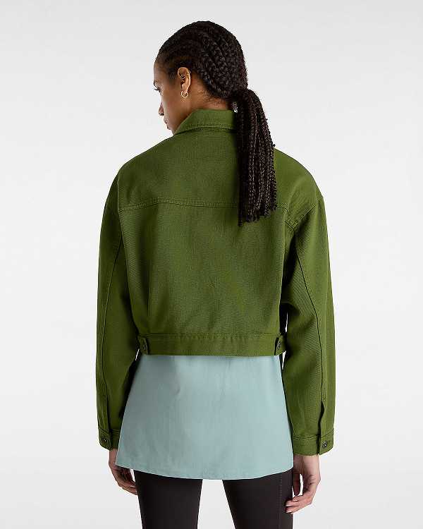 Green Women Vans Raynes Crop Trucker Jacket Canada | VN2759436