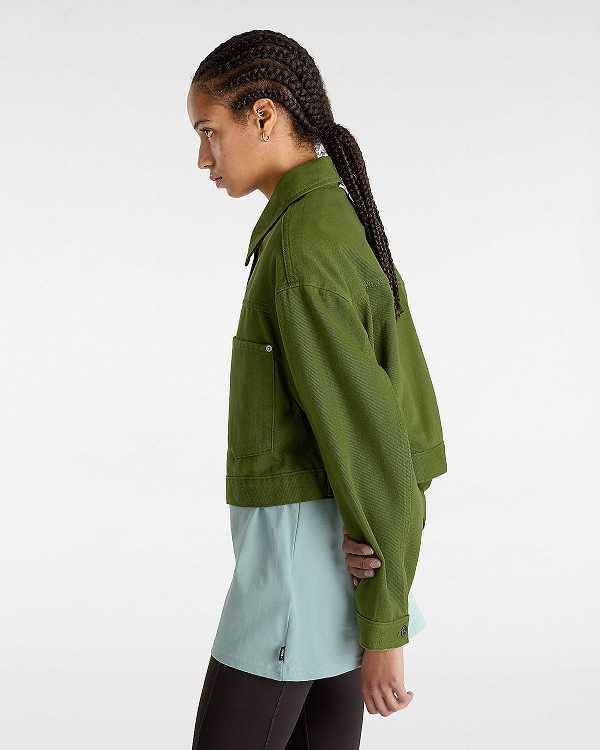 Green Women Vans Raynes Crop Trucker Jacket Canada | VN2759436