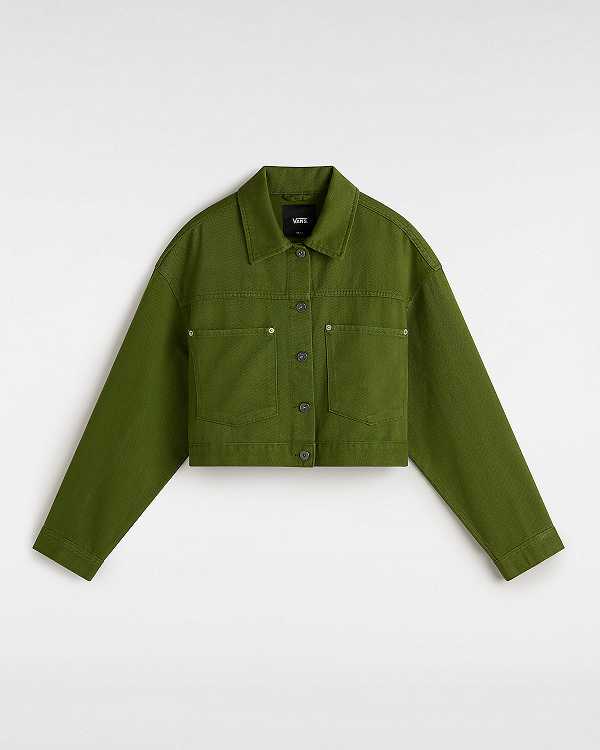 Green Women Vans Raynes Crop Trucker Jacket Canada | VN2759436