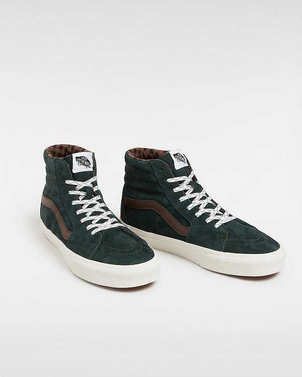 Green Women Vans Sk8-Hi Pig Suede Skate Shoes Canada | VN7240893