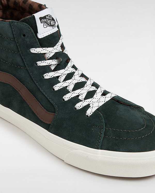 Green Women Vans Sk8-Hi Pig Suede Skate Shoes Canada | VN7240893