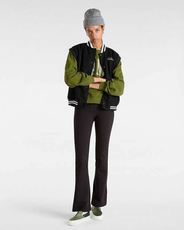 Green Women Vans Stadium French Terry Loose Crew Sweatshirt Canada | VN4837210