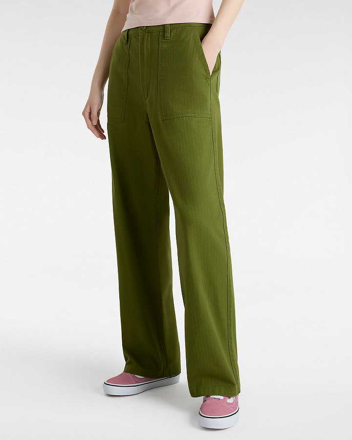 Green Women Vans Union Relaxed Carpenter Pants Canada | VN3487152