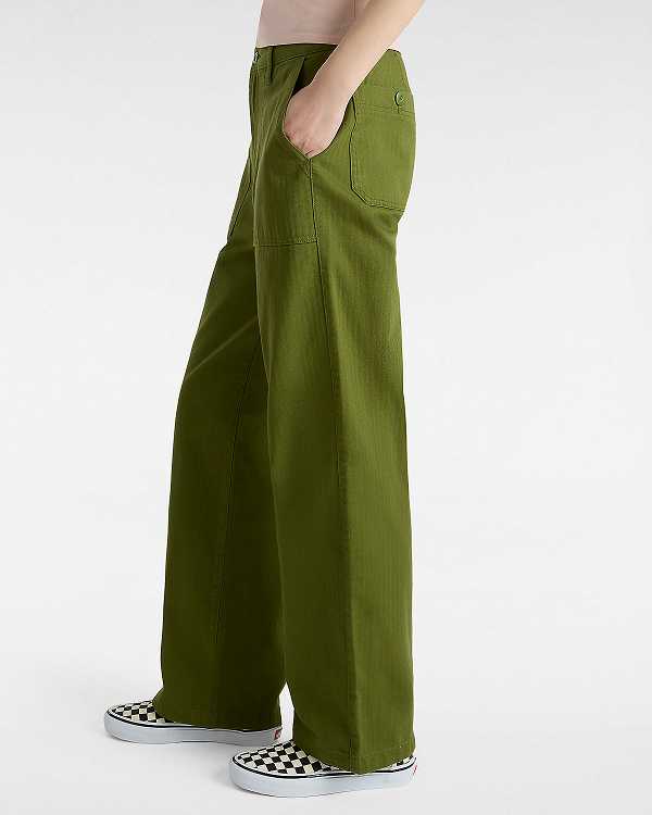 Green Women Vans Union Relaxed Carpenter Pants Canada | VN3487152
