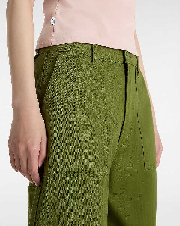 Green Women Vans Union Relaxed Carpenter Pants Canada | VN3487152