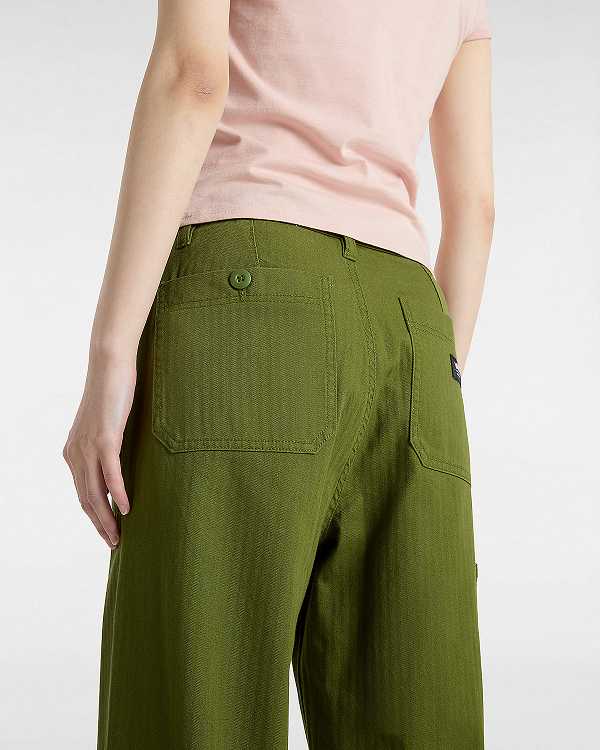 Green Women Vans Union Relaxed Carpenter Pants Canada | VN3487152