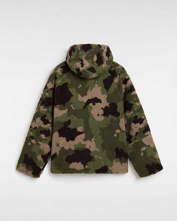 Green / Brown Men Vans Premium Oversized Sherpa Hoodie Canada | VN3851920