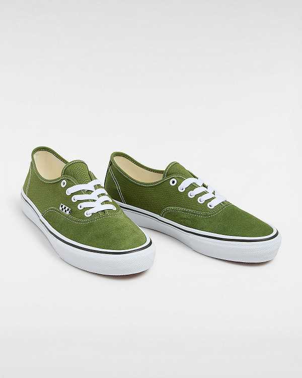 Green / White Women Vans Authentic Skate Shoes Canada | VN9841325