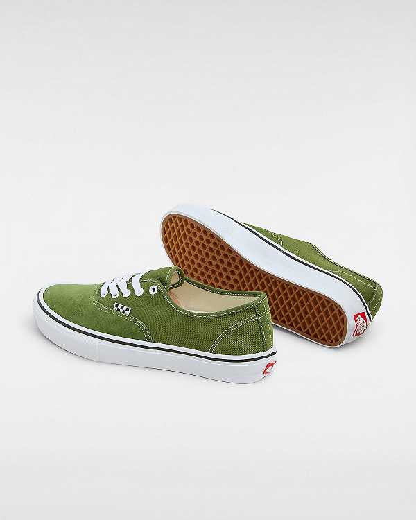 Green / White Women Vans Authentic Skate Shoes Canada | VN9841325