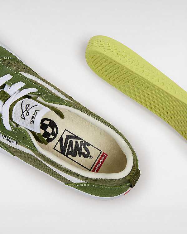 Green / White Women Vans Lizzie Low Skate Shoes Canada | VN5921638