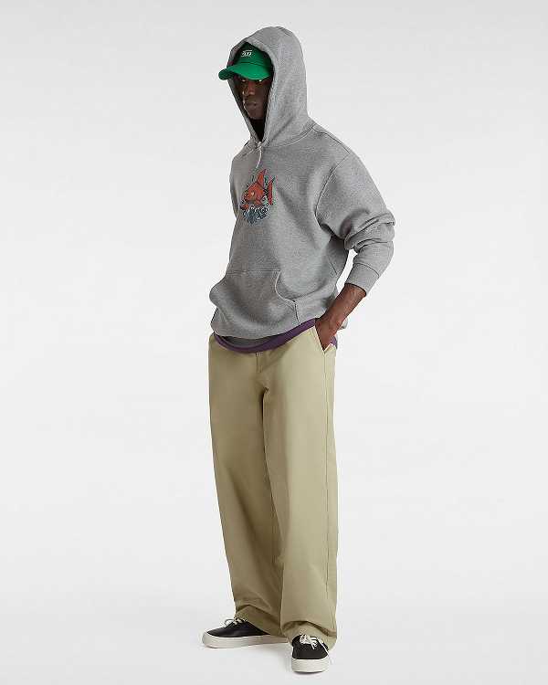 Grey Men Vans Fish loose Hoodie Canada | VN9108476