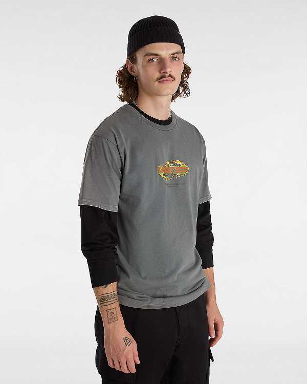 Grey Men Vans Ignitions T Shirts Canada | VN7310854
