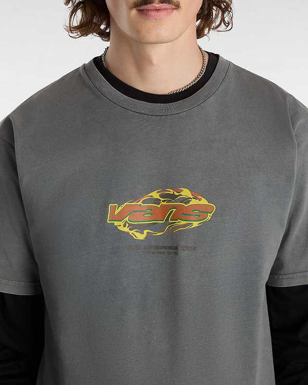 Grey Men Vans Ignitions T Shirts Canada | VN7310854