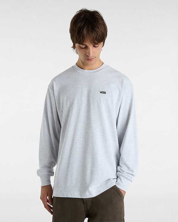Grey Men Vans Left Chest Embroidered Logo T Shirts Canada | VN4527083