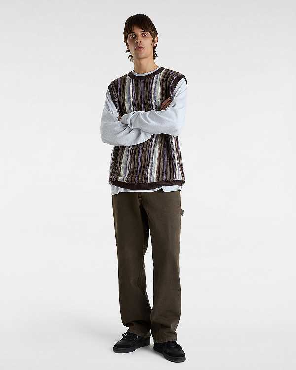 Grey Men Vans Left Chest Embroidered Logo T Shirts Canada | VN4527083
