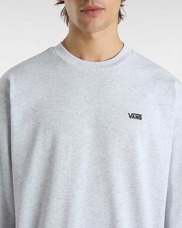 Grey Men Vans Left Chest Embroidered Logo T Shirts Canada | VN4527083