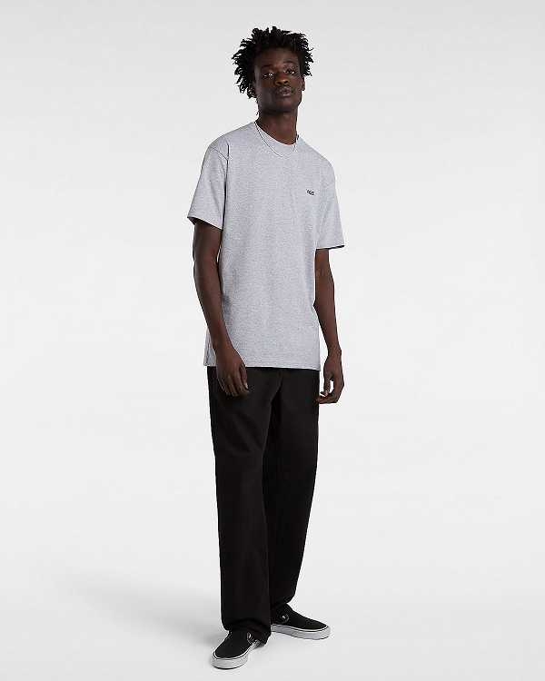 Grey Men Vans Left Chest Logo T Shirts Canada | VN4835107